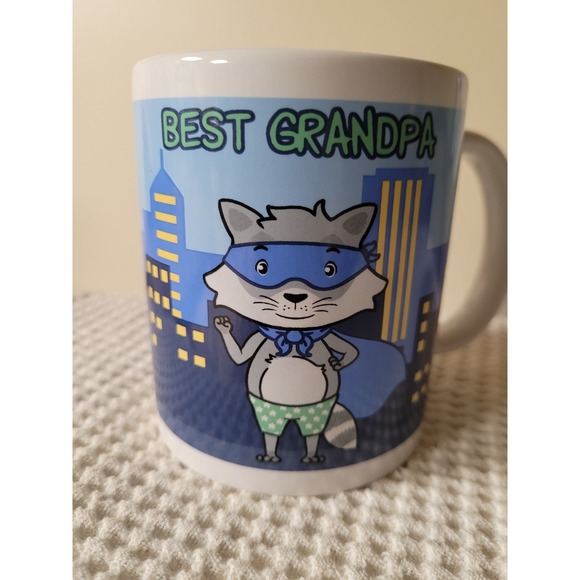 R&K Sales Other - Best Grandpa Superhero Whimsical Raccoon Ceramic Coffee/Tea Mug R&K Sales 2019